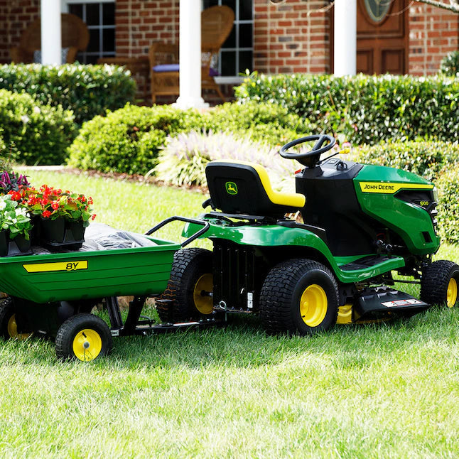 John Deere S100 17.5-HP Side By Side Hydrostatic 42-in Riding Lawn Mower Mulching Capable