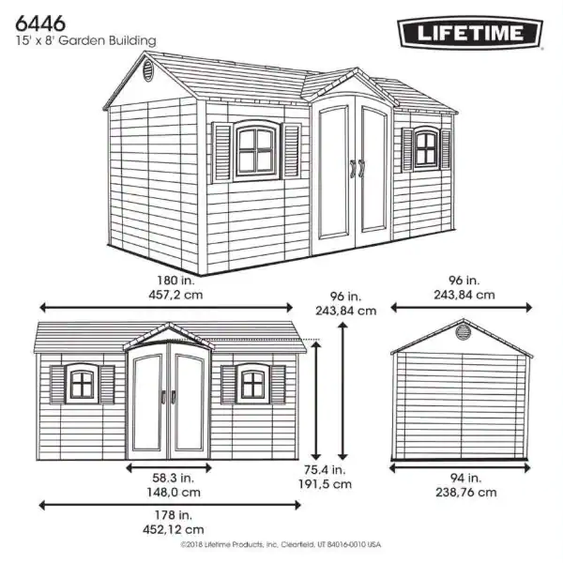 15 Ft. X 8 Ft. Outdoor Garden Shed
