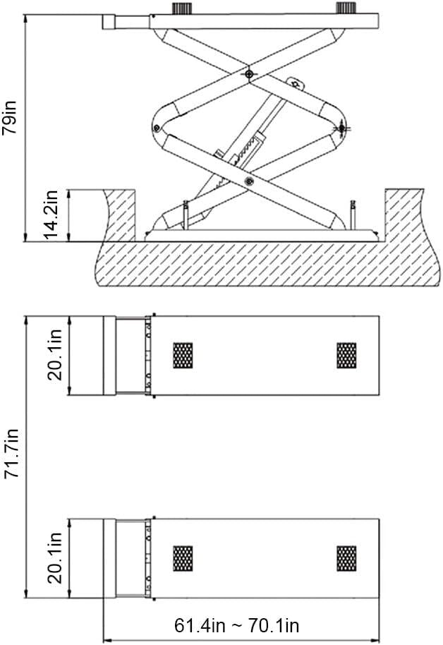 3.5 Tons Scissor Lift/ Mid Rise Scissor Lift Car Lift For Vehice Maintenance