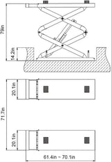 3.5 Tons Scissor Lift/ Mid Rise Scissor Lift Car Lift For Vehice Maintenance